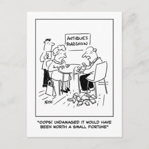 Antiek ramp. Antiekhandel Waardering. Grappig Briefkaart