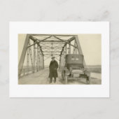 Antiek Real Photo Man met auto Briefkaart (Voorkant)