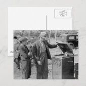 Antiek recordspeler, jaren '30 briefkaart (Voorkant / Achterkant)