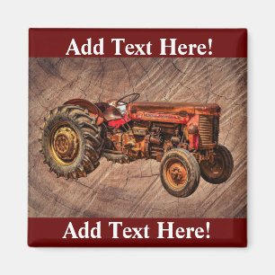 Antiek Red Tractor Magnet Magneet