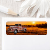 Antiek Red Truck Etiket (Insitu)