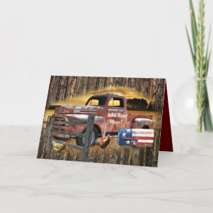 Antiek Red Truck Red Truck Boerderij Truck Bedankkaart