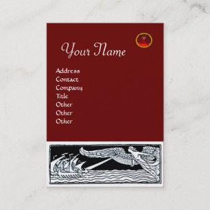 ANTIEK REIS, RUBY MONOGRAM, rood Visitekaartje