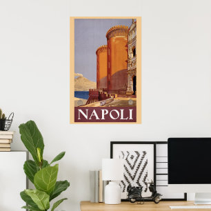 Antiek Reisposter Napoli Italië 1920 Poster