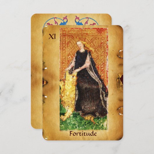 ANTIEK RENAISSANCE STREEFT DE FORTITUDE-STRENGHT AANKONDIGING (Voorkant / Achterkant)