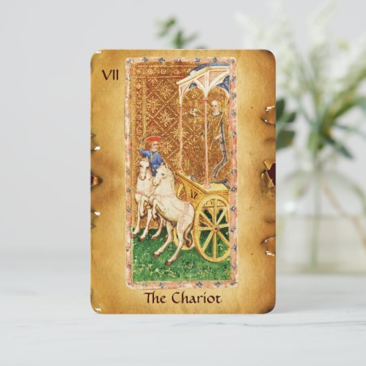 ANTIEK RENAISSANCE TAROOTS 7 / THE CHARIOT AANKONDIGING (Staand voorkant)