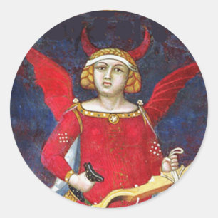ANTIEK RENAISSANCE TAROT/DEVIL Pride Detail Ronde Sticker