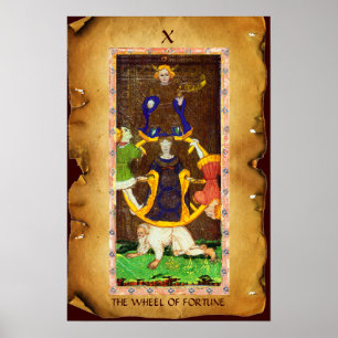 ANTIEK RENAISSANCE TAROTS 10/THE WHEEL OF FORTUNE POSTER