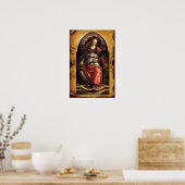 ANTIEK RENAISSANCE TAROTS 11/ FORTITUDE Parchment Poster (Keuken)