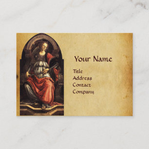 ANTIEK RENAISSANCE TAROTS 11 FORTITUDE PARCHMENT VISITEKAARTJE