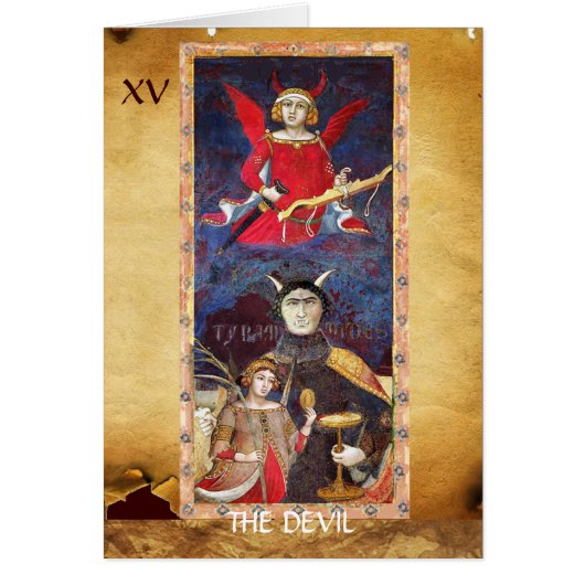 ANTIEK RENAISSANCE TAROTS 15/ DEVIL (Voorkant)