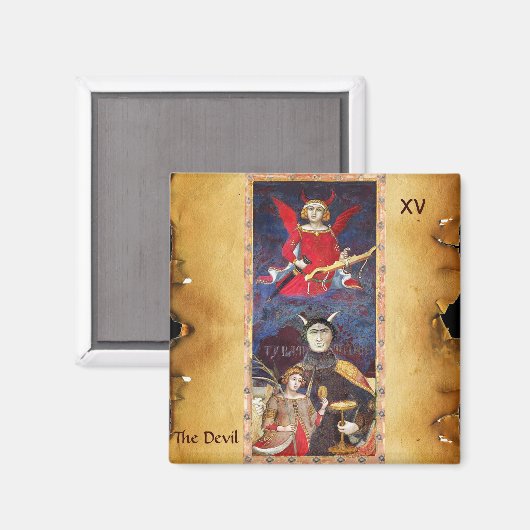 ANTIEK RENAISSANCE TAROTS 15 /DEVIL MAGNEET (Voorkant / Achterkant)