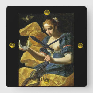 ANTIEK RENAISSANCE TAROTS 18/THE MOON VIERKANTE KLOK