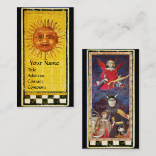 ANTIEK RENAISSANCE TAROTS / DE ZON EN DE DUIVEL VISITEKAARTJE