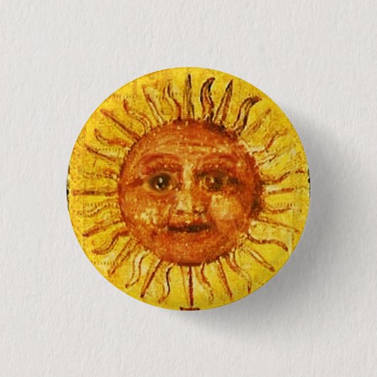 ANTIEK RENAISSANCE TAROTS / DE ZON RONDE BUTTON 3,2 CM (Voorkant)