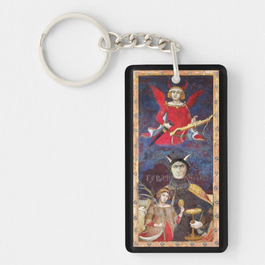 ANTIEK RENAISSANCE TAROTS, DEVIL RUBY MONOGRAM SLEUTELHANGER (Voorkant)