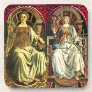 ANTIEK RENAISSANCE TAROTS / JUSTITIE - POPE BIER ONDERZETTER