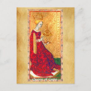 ANTIEK RENAISSANCE TAROTS / KONINGIN VAN CUPS BRIEFKAART