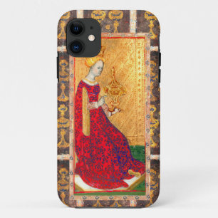 ANTIEK RENAISSANCE TAROTS / KONINGIN VAN CUPS iPhone 11 HOESJE