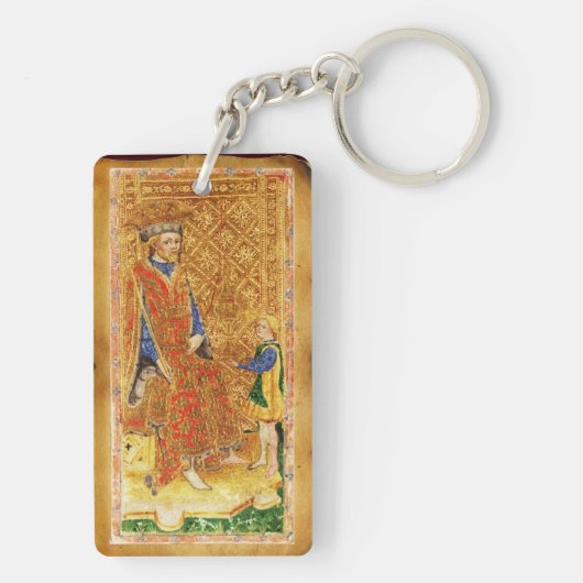 ANTIEK RENAISSANCE TAROTS/KONINGIN VAN CUPS MONOGR SLEUTELHANGER (achterkant)