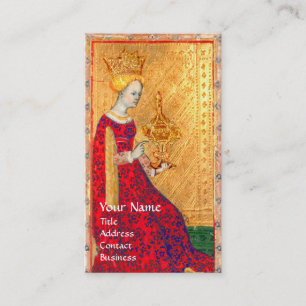 ANTIEK RENAISSANCE TAROTS / KONINGIN VAN CUPS VISITEKAARTJE