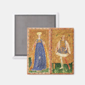 ANTIEK RENAISSANCE TAROTS/MAID EN PAGINA VAN WANNE MAGNEET (Voorkant / Achterkant)