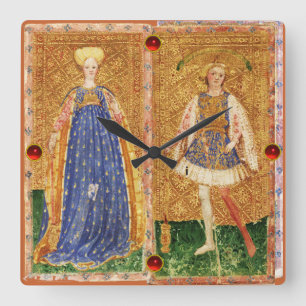 ANTIEK RENAISSANCE TAROTS/MAID EN PAGINA VAN WANNE VIERKANTE KLOK