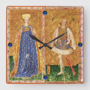 ANTIEK RENAISSANCE TAROTS/MAID EN PAGINA VAN WANNE VIERKANTE KLOK