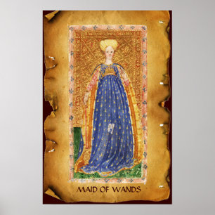 ANTIEK RENAISSANCE TAROTS / MAID OF WANDS POSTER