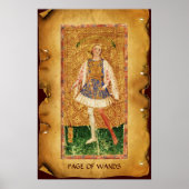 ANTIEK RENAISSANCE TAROTS / PAGINA OF WANDS POSTER (Voorkant)