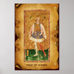 ANTIEK RENAISSANCE TAROTS / PAGINA OF WANDS POSTER