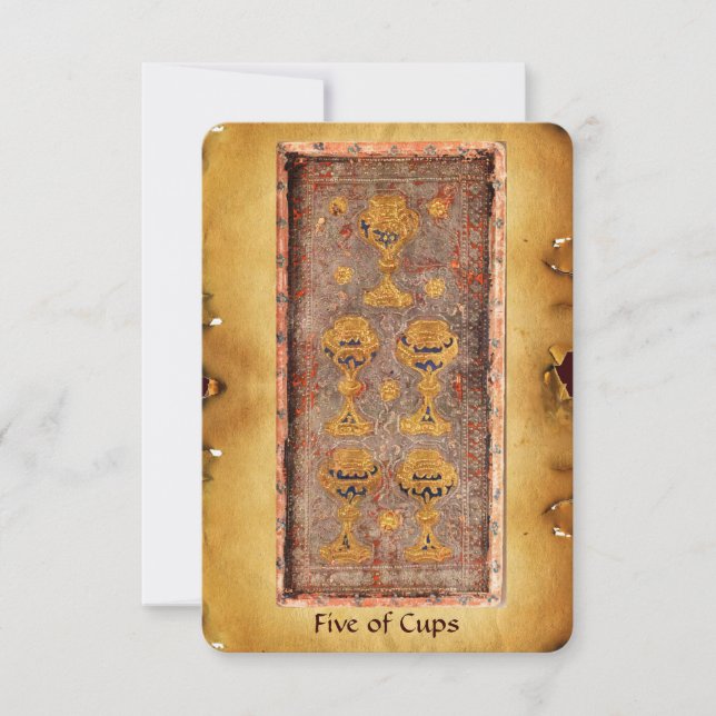 ANTIEK RENAISSANCE TAROTS / VIJF CUPS (Voorkant)