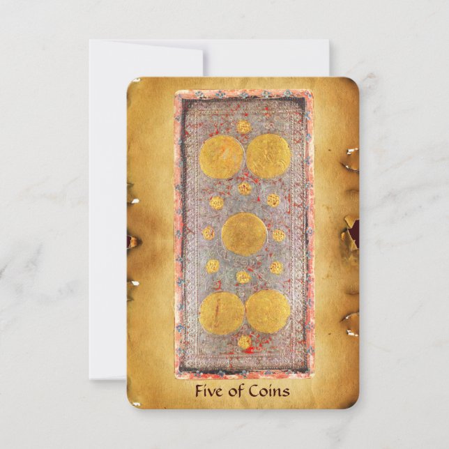 ANTIEK RENAISSANCE TAROTS / VIJF MUNTEN (Voorkant)