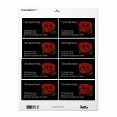 Antiek rode kerst telefoon cadeau etiket (Full Sheet)