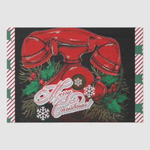 Antiek rode kerst telefoon cadeau tissuepapier