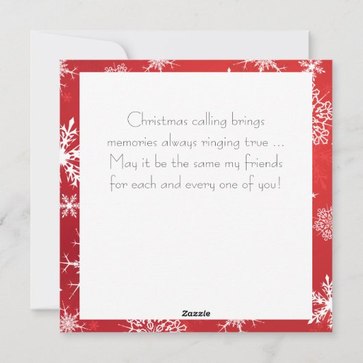 Antiek rode kerst telefoon feestdagenkaart (Achterkant)