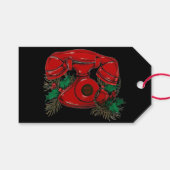Antiek Rode Kerstmis Telefoon Coördineren Cadeaulabel (Voorkant (Horizontaal))