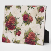 Antiek rode rozenbehangpapier fotoplaat (Zijkant)