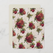 Antiek rode rozenbehangpapier kaart (Voorkant / Achterkant)