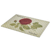 Antiek rode rozenwagentjes snijplank (Hoek)