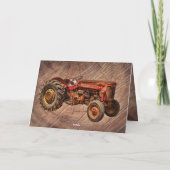 Antiek rode tractor - Hartelijk dank - kaart (Achterkant)