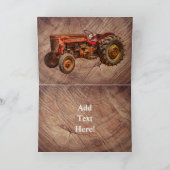 Antiek rode tractor - Hartelijk dank - kaart (Binnen)