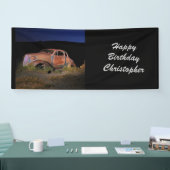 Antiek roestwagen - Aangepaste verjaardag Spandoek (Beurs)