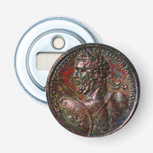 ANTIEK ROMAN BRONZE MEDALLION SEPTIMUS SEVERUS BUTTON FLESOPENER