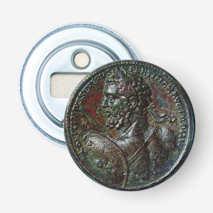 ANTIEK ROMAN BRONZE MEDALLION SEPTIMUS SEVERUS BUTTON FLESOPENER