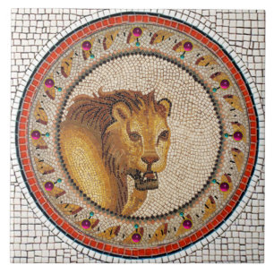 ANTIEK ROMAN MOSAICS / LION TEGELTJE