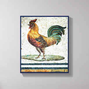ANTIEK ROMAN MOSAICS / ROOSTER CANVAS AFDRUK