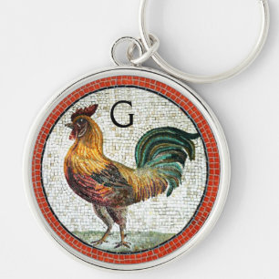 ANTIEK ROMAN MOSAICS/ROOSTER MONOGRAM SLEUTELHANGER