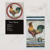 ANTIEK ROMAN MOSAICS/ROOSTER MONOGRAM VISITEKAARTJE (Voorkant / Achterkant)
