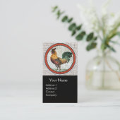 ANTIEK ROMAN MOSAICS/ROOSTER MONOGRAM VISITEKAARTJE (Staand voorkant)